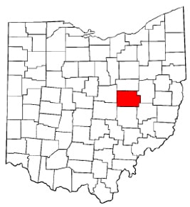 Picture of the State of Ohio showing counties