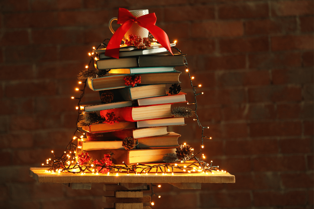 Christmas books tree