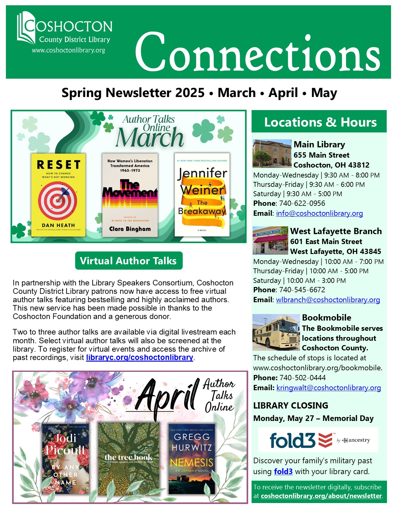 Spring Newsletter 2025 cover page