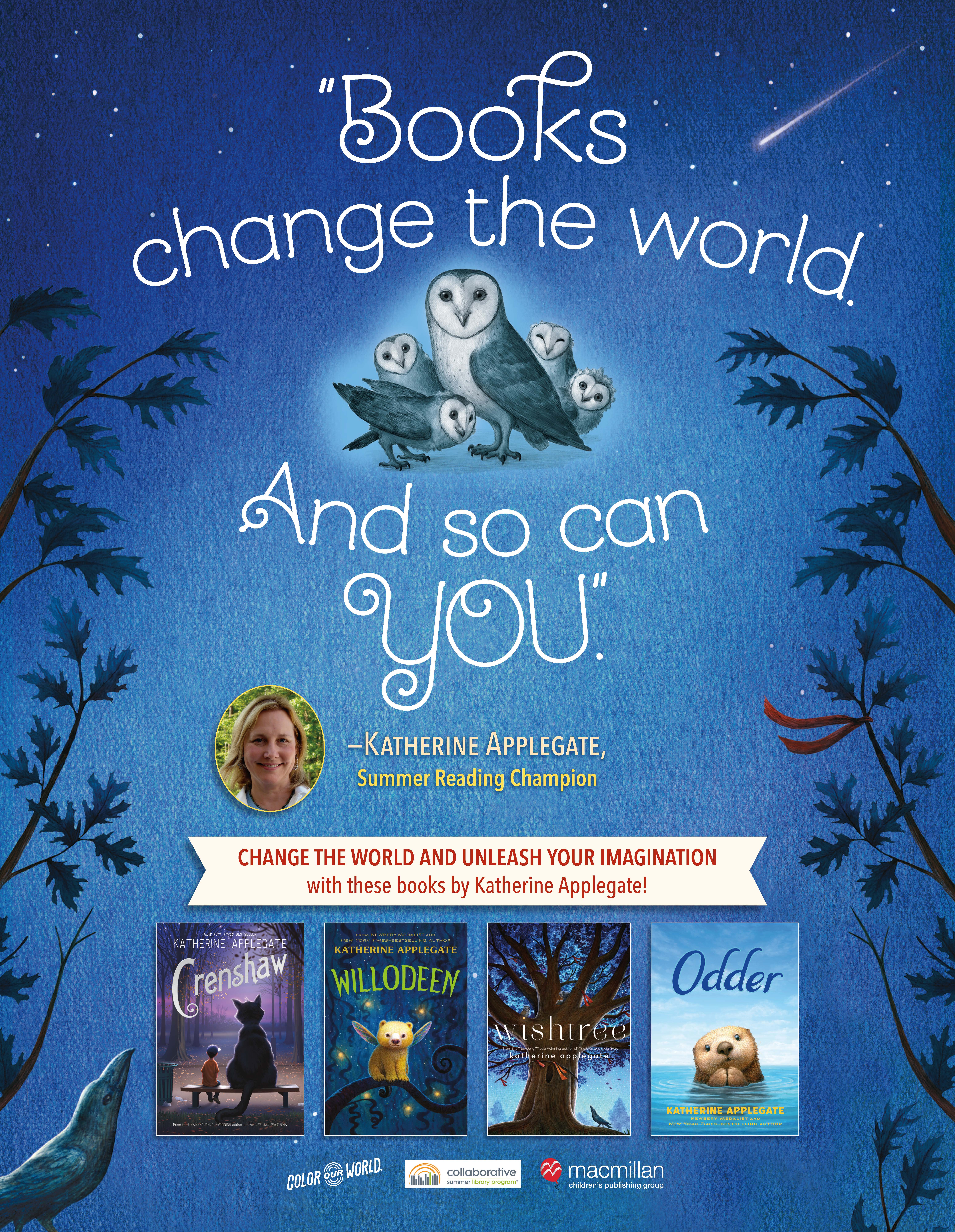 Katherine Applegate, 2025 Summer Reading Champion - poster
