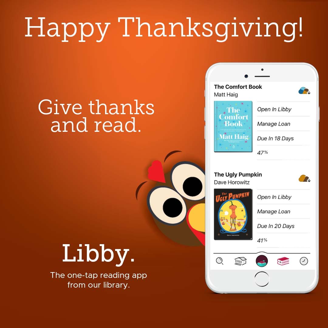 Libby app - Give thanks and read