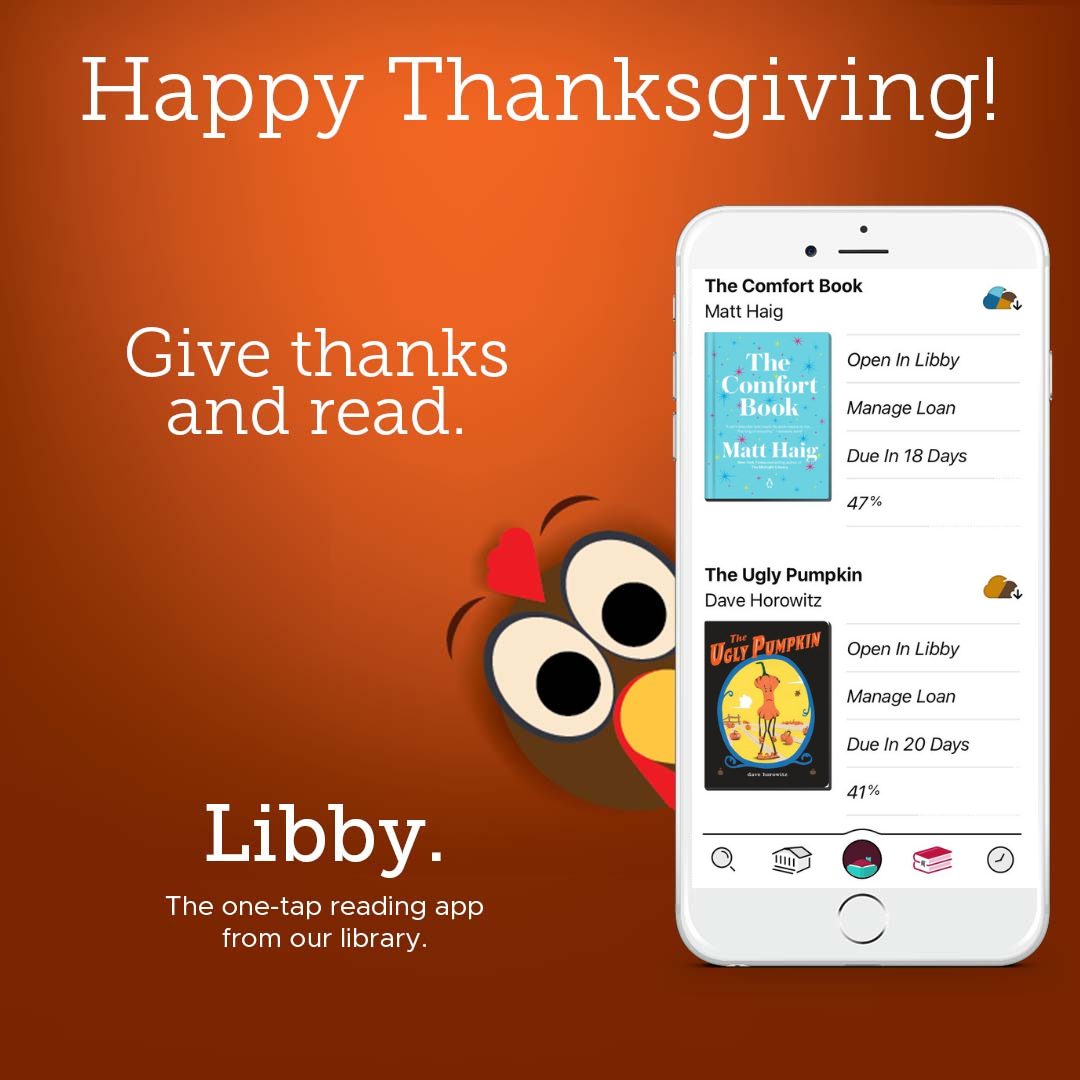 Libby app - Give thanks and read