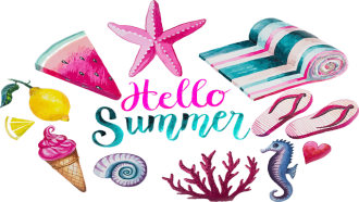 Hello Summer with summer graphics