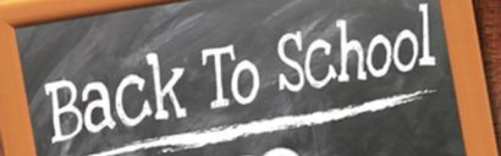 "Back to School" written on chalkboard