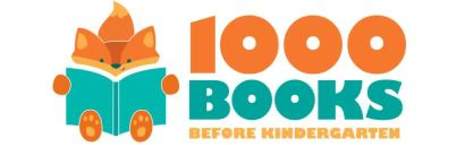 "1000 Books Before Kindergarten" with graphic of a fox holding a book
