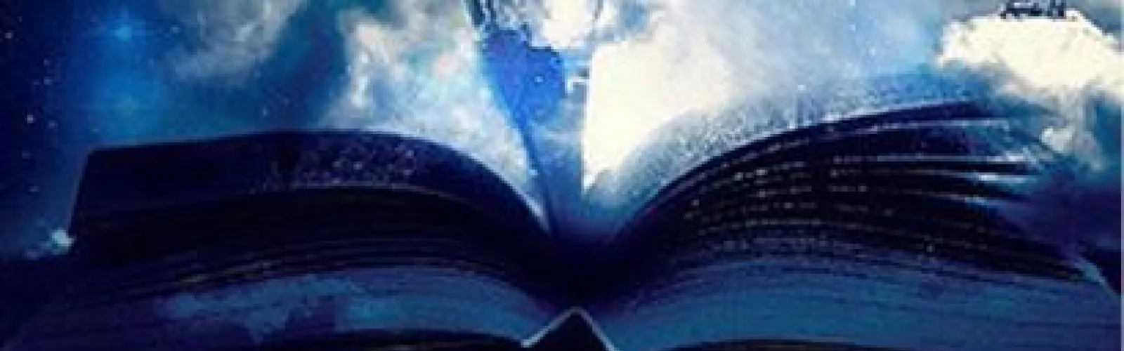 open book under clouds